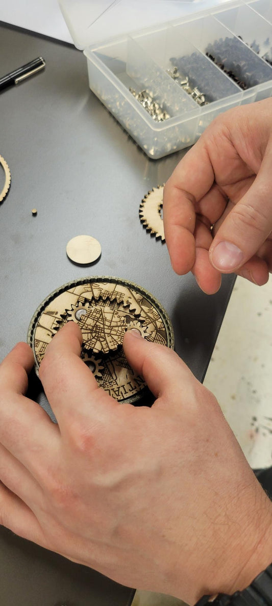 City of Pontiac Map Spinner Magnet (working planetary gears!)
