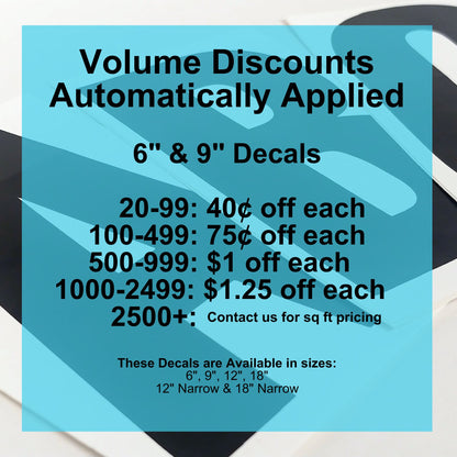 6" Printed Letter & Number Decals