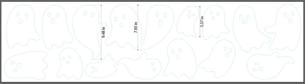 Ghosts Static Cling Set - Renter Friendly! No Adhesive!
