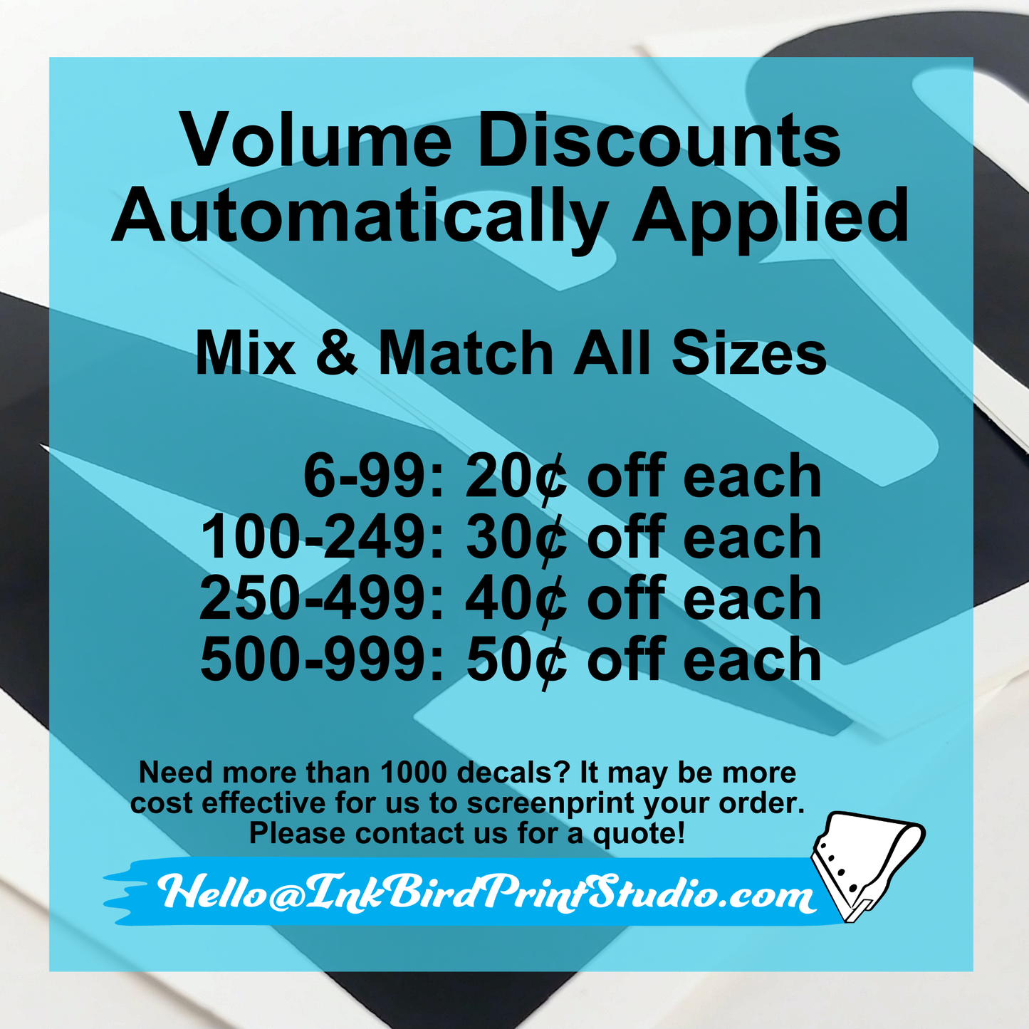 9" Printed Vinyl Letters & Numbers