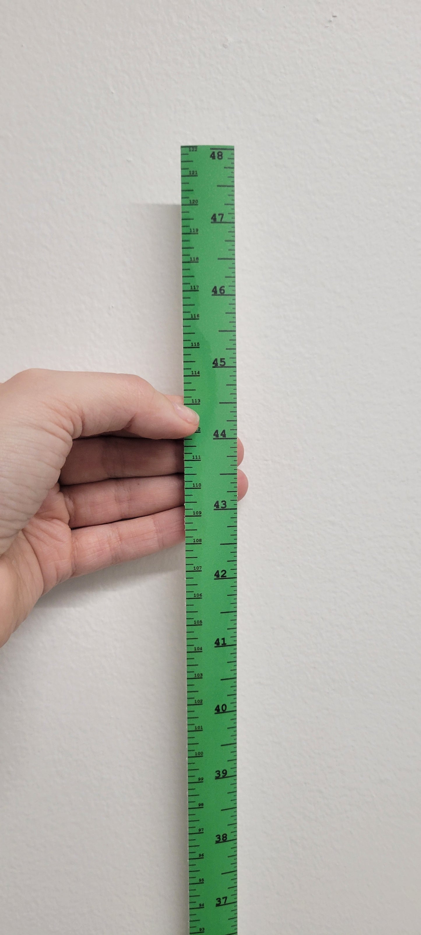 Vertical Adhesive Vinyl Ruler - Inches & Centimeters, Reads from Bottom to Top