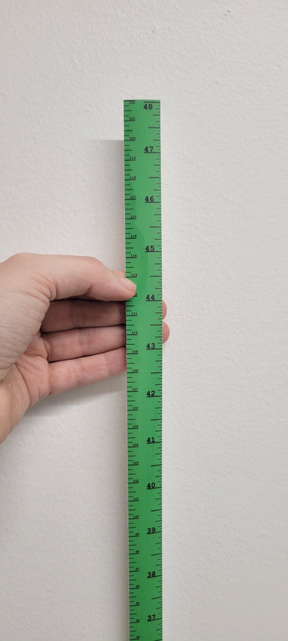Vertical Adhesive Vinyl Ruler - Inches & Centimeters, Reads from Bottom to Top