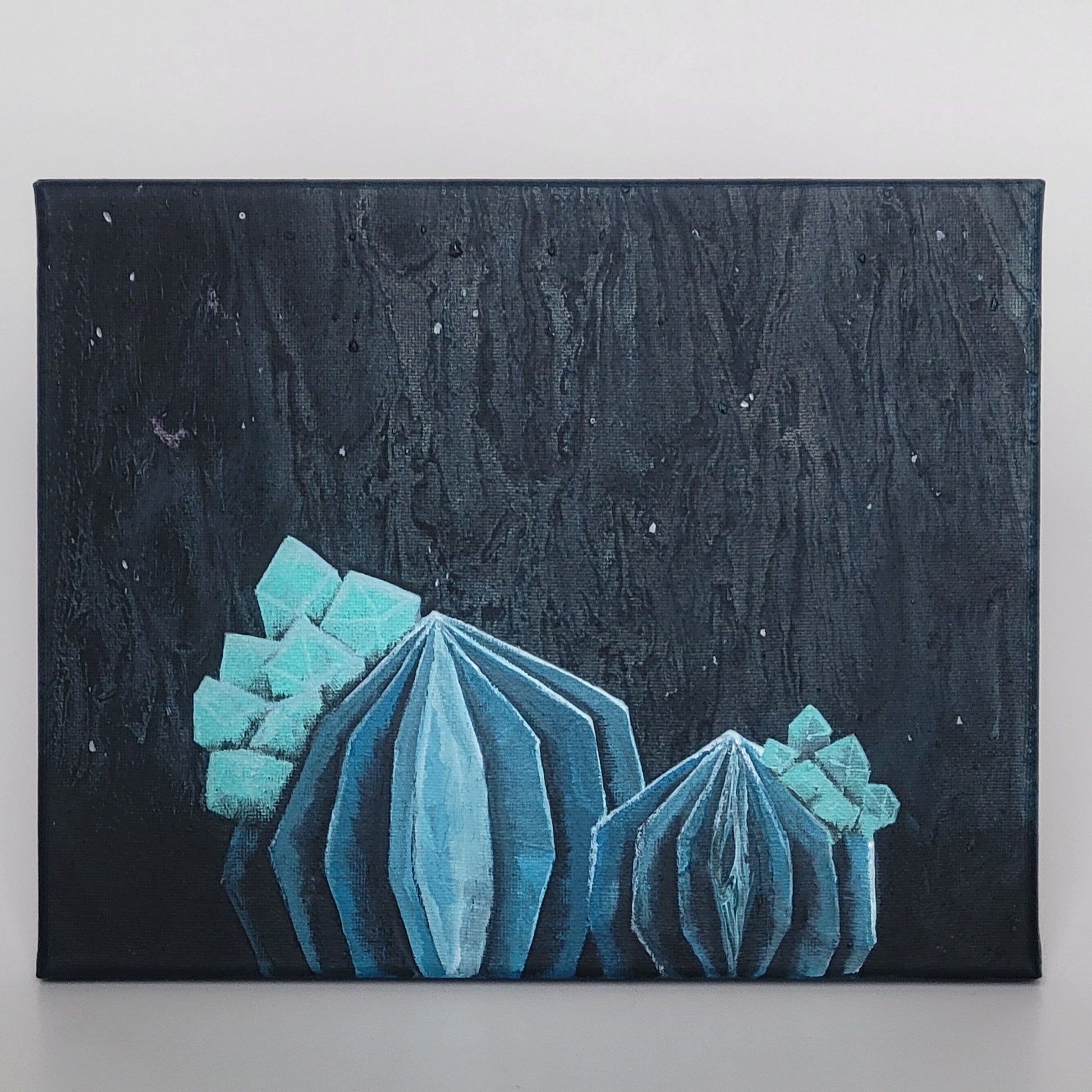 acrylic succulent paintings Crystal Cacti III" by Claire Davis, 8"x10" Acrylic Painting – InkBird Print Studio LLC