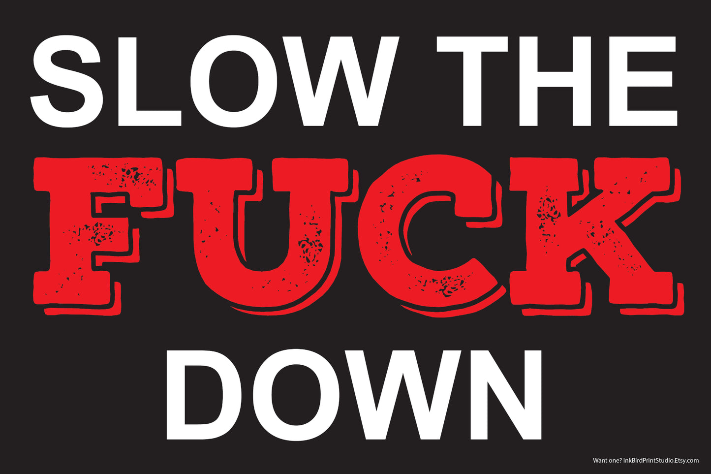 Slow The F*ck Down Yard Sign 18"x24"