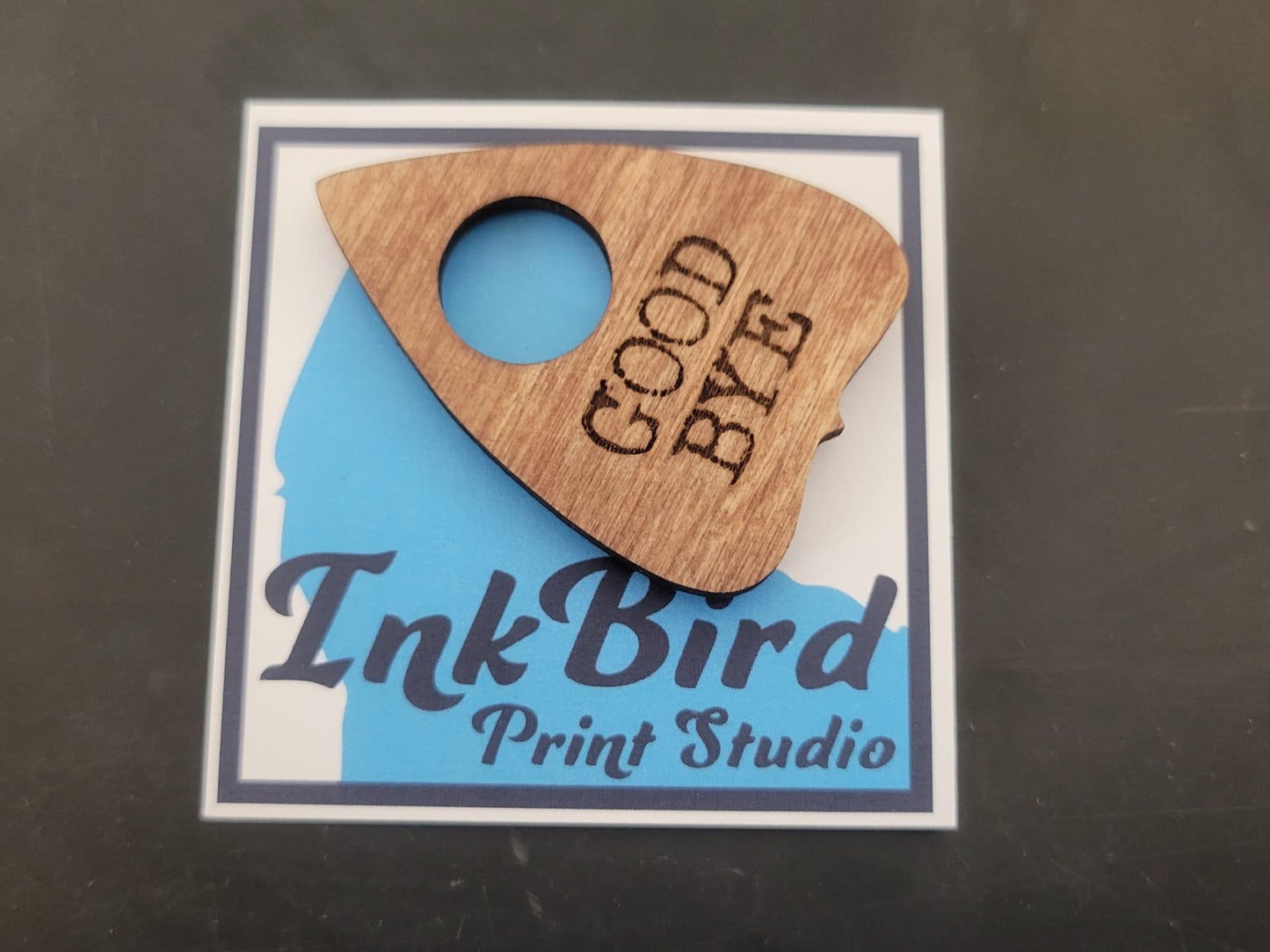 Planchette Pin. Laser cut wood, Large/Small